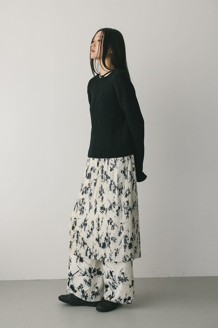 STYLEMIXER「レースアップリブニットトップ」|ニット・セーター|