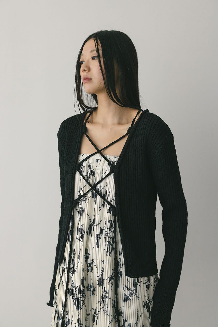 STYLEMIXER「レースアップリブニットトップ」|ニット・セーター|