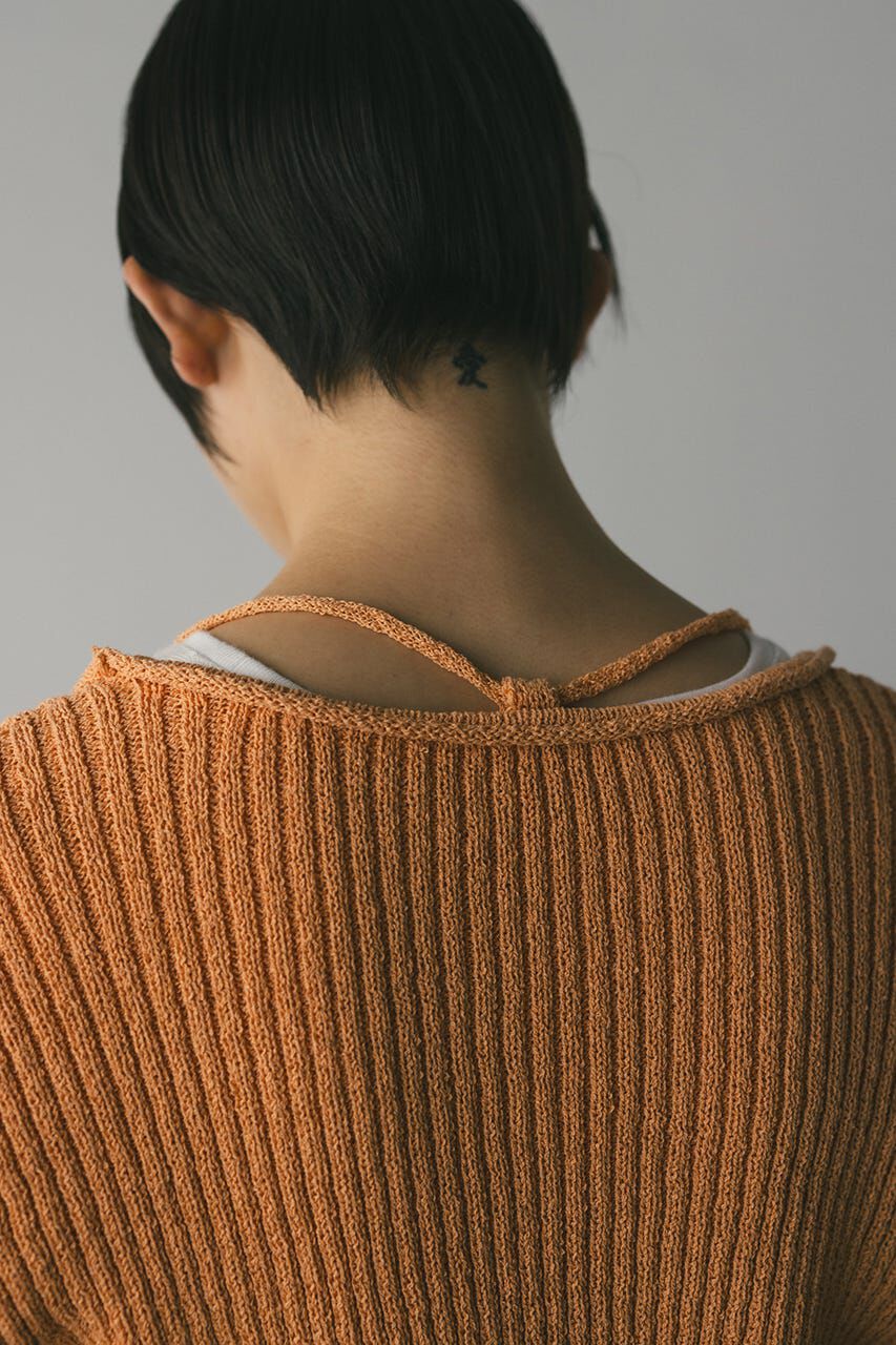 STYLEMIXER「レースアップリブニットトップ」|ニット・セーター|