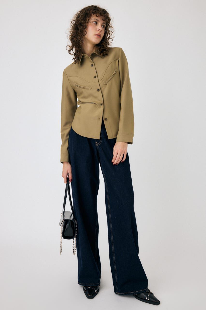 MOUSSY「CROSS WAIST WIDE STRAIGHT」|デニム|