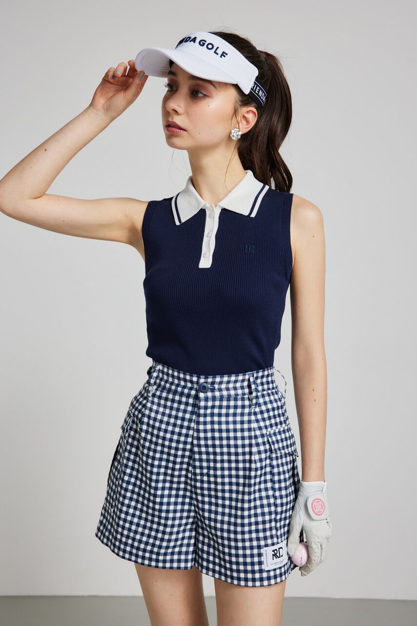 rienda「ノースリコンパクトニットTOP」|ニット・セーター|NVY