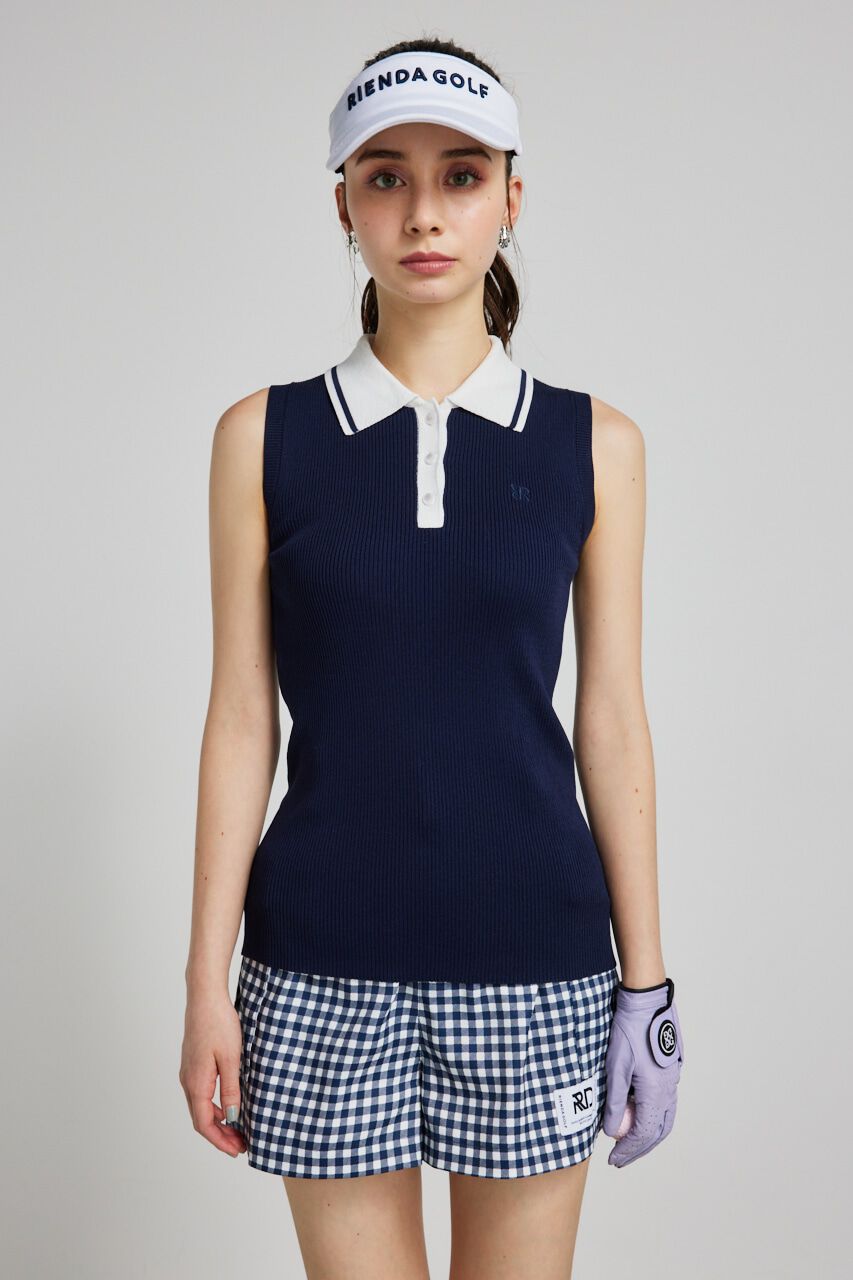 rienda「ノースリコンパクトニットTOP」|ニット・セーター|