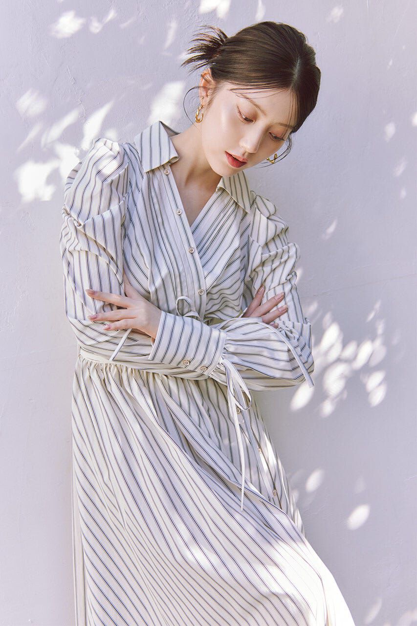 rienda「カシュクールフレアシャツワンピース」|ワンピース|