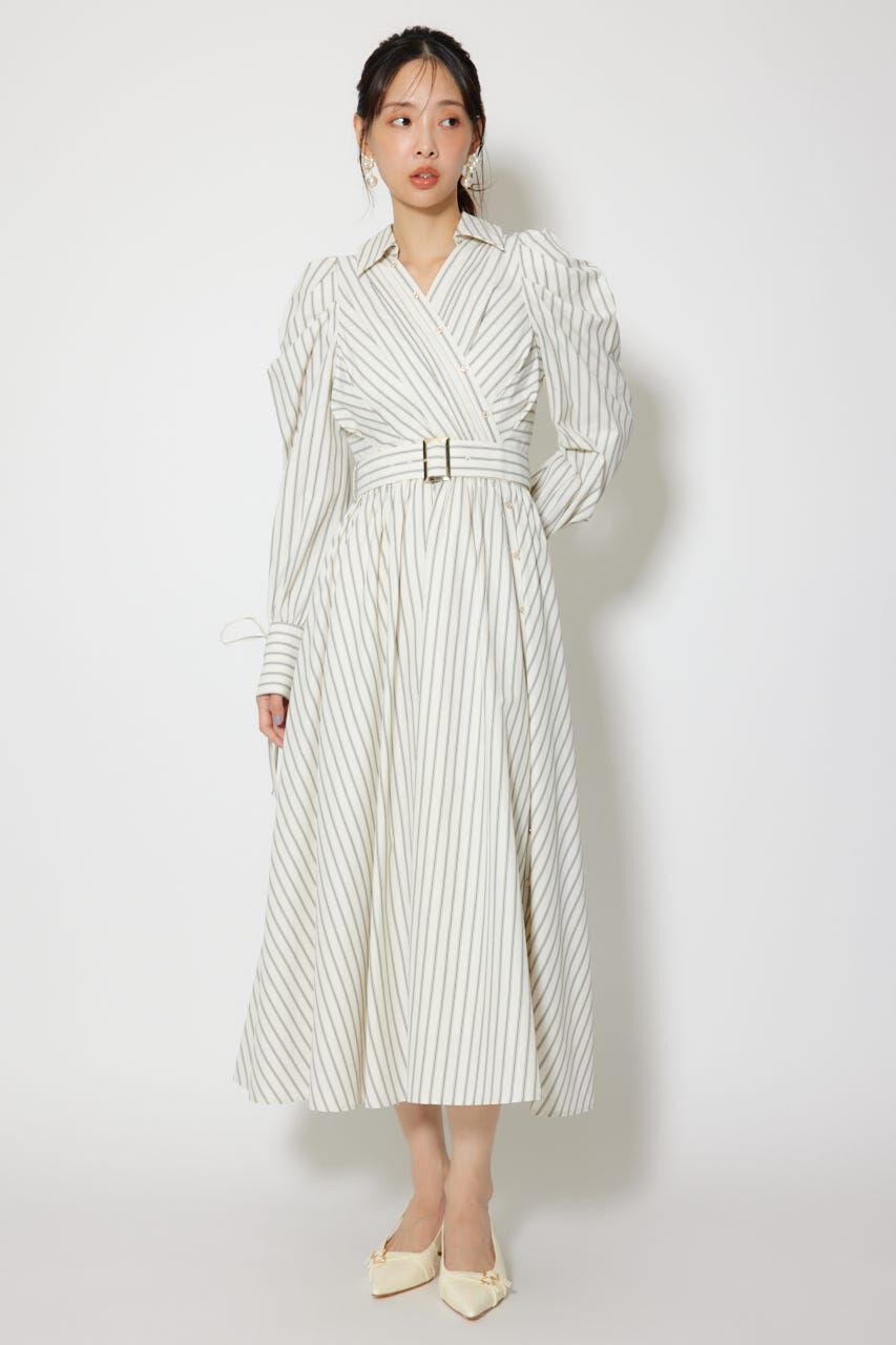 rienda「カシュクールフレアシャツワンピース」|ワンピース|