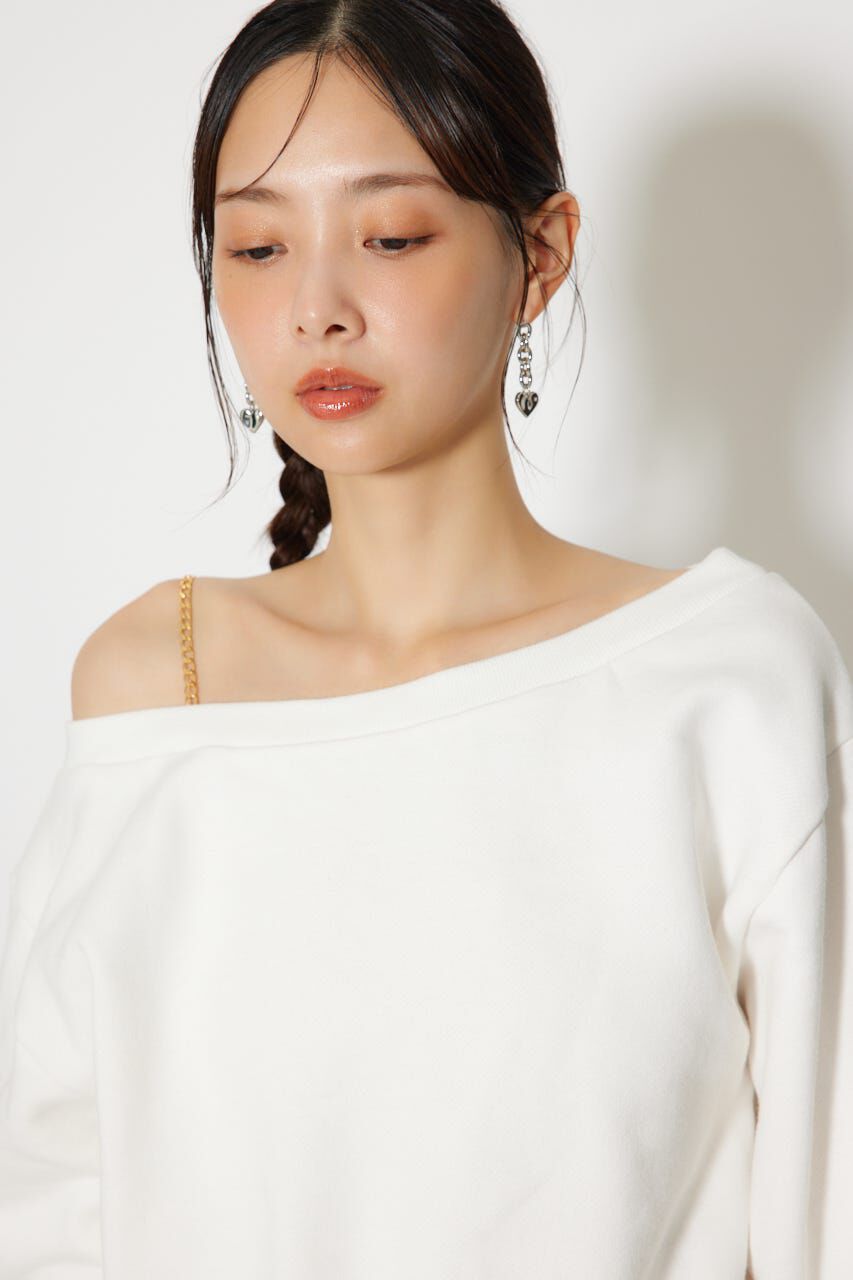 rienda「ワンショルダーボリュームスウェットトップス」|Tシャツ・カットソー|