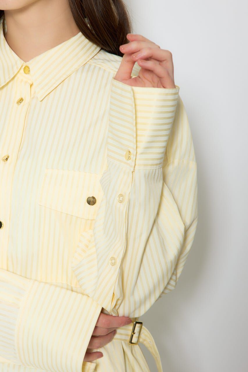 rienda「ベルトディティールビッグシャツ」|シャツ・ブラウス|