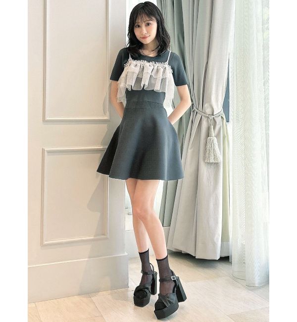 RESEXXY「ラメチュールキャミセットニットトップス【セットアップ着用可能】」|ニット・セーター|