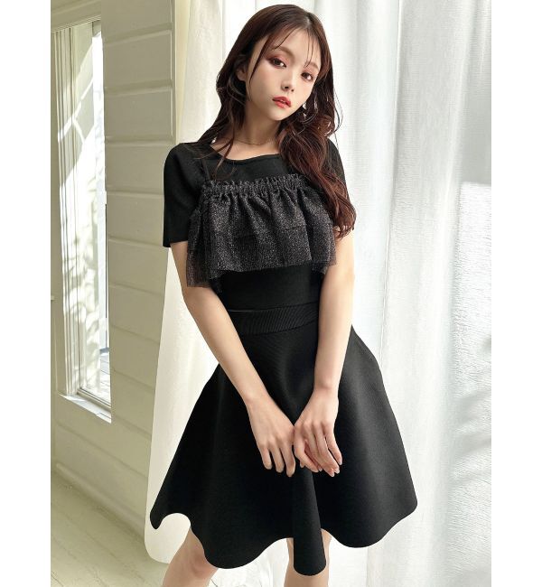 RESEXXY「ラメチュールキャミセットニットトップス【セットアップ着用可能】」|ニット・セーター|