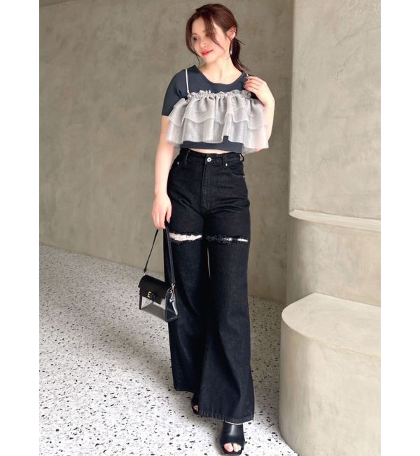 RESEXXY「ラメチュールキャミセットニットトップス【セットアップ着用可能】」|ニット・セーター|