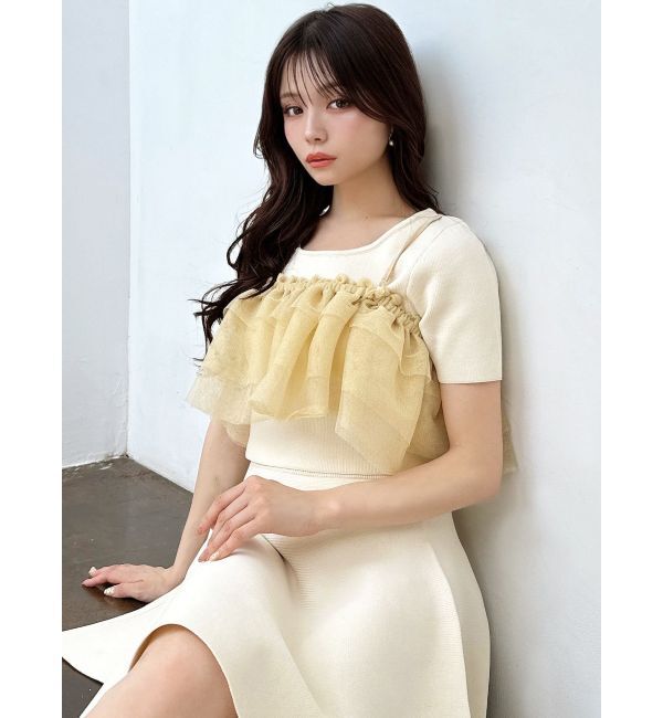 RESEXXY「ラメチュールキャミセットニットトップス【セットアップ着用可能】」|ニット・セーター|