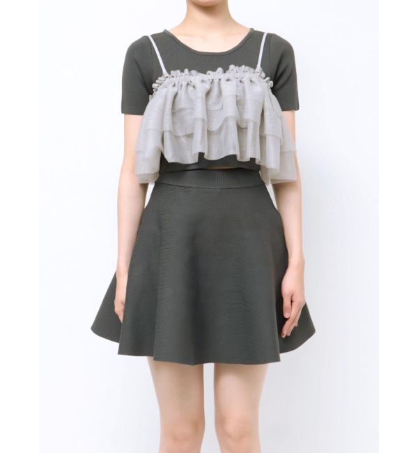 RESEXXY「ラメチュールキャミセットニットトップス【セットアップ着用可能】」|ニット・セーター|