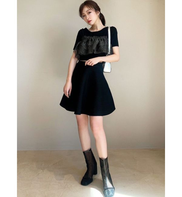 RESEXXY「ラメチュールキャミセットニットトップス【セットアップ着用可能】」|ニット・セーター|