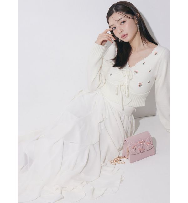 RESEXXY「フラワーエンブロイダリーニットトップス」|ニット・セーター|