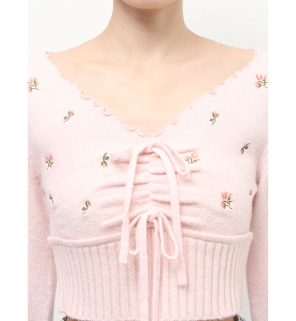 RESEXXY「フラワーエンブロイダリーニットトップス」|ニット・セーター|