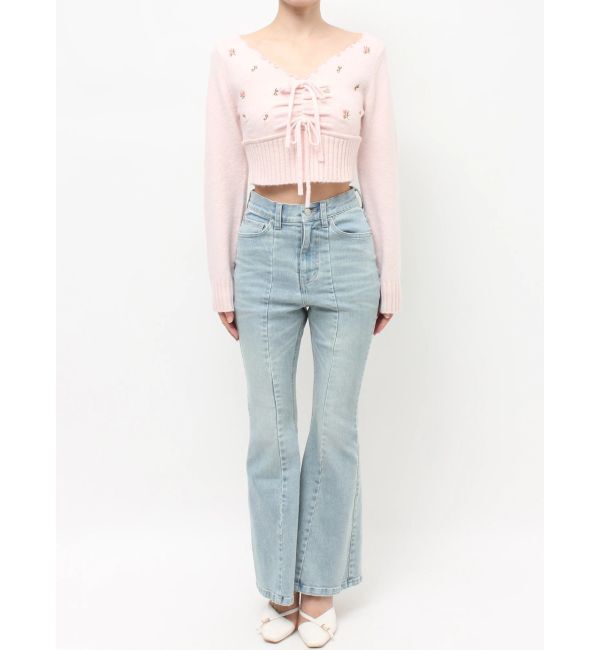 RESEXXY「フラワーエンブロイダリーニットトップス」|ニット・セーター|