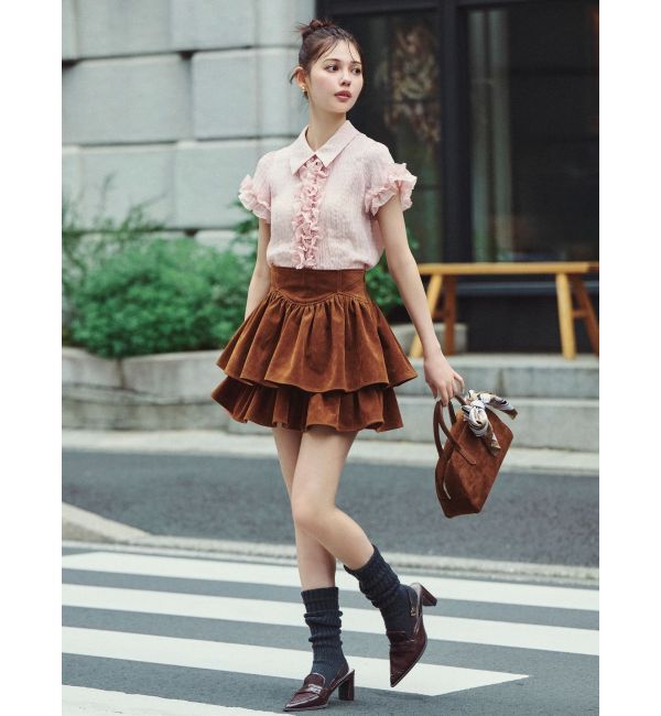 dazzlin「シュリンクフラワーフリルシャツ」|シャツ・ブラウス|