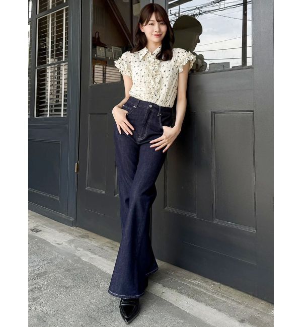 dazzlin「シュリンクフラワーフリルシャツ」|シャツ・ブラウス|