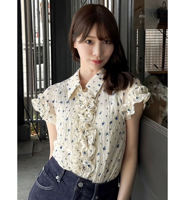 dazzlin「シュリンクフラワーフリルシャツ」|シャツ・ブラウス|