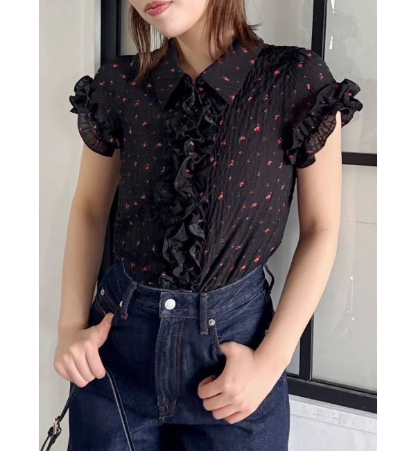 dazzlin「シュリンクフラワーフリルシャツ」|シャツ・ブラウス|