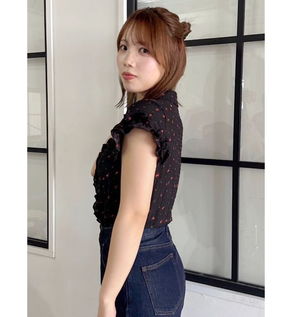 dazzlin「シュリンクフラワーフリルシャツ」|シャツ・ブラウス|