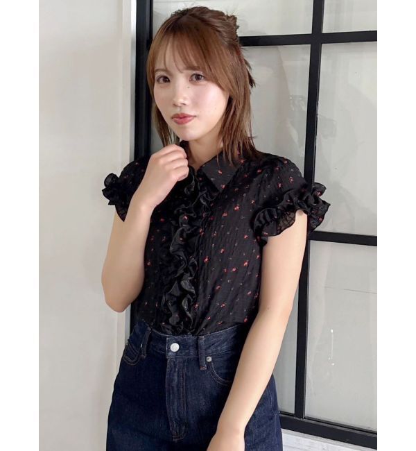 dazzlin「シュリンクフラワーフリルシャツ」|シャツ・ブラウス|