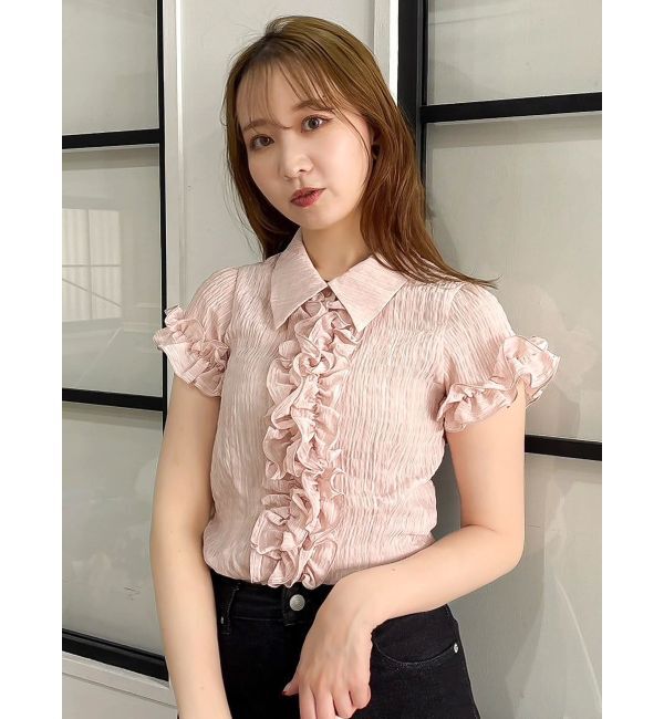 dazzlin「シュリンクフラワーフリルシャツ」|シャツ・ブラウス|