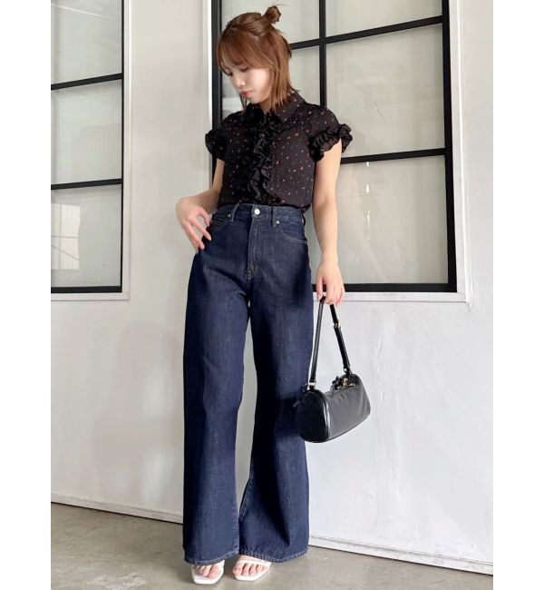 dazzlin「シュリンクフラワーフリルシャツ」|シャツ・ブラウス|