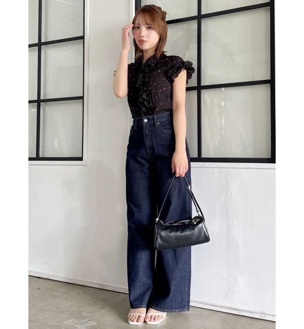 dazzlin「シュリンクフラワーフリルシャツ」|シャツ・ブラウス|