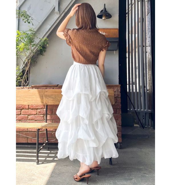 dazzlin「シュリンクフラワーフリルシャツ」|シャツ・ブラウス|