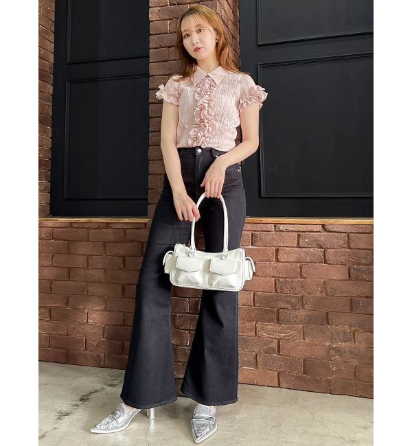 dazzlin「シュリンクフラワーフリルシャツ」|シャツ・ブラウス|