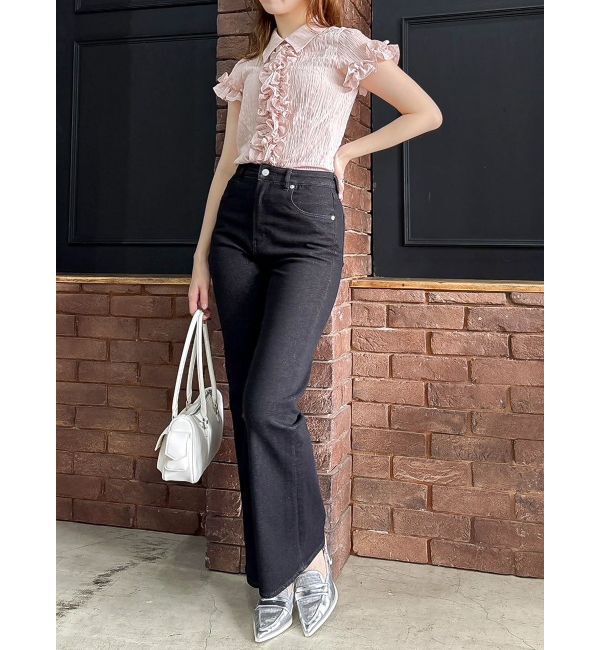 dazzlin「シュリンクフラワーフリルシャツ」|シャツ・ブラウス|