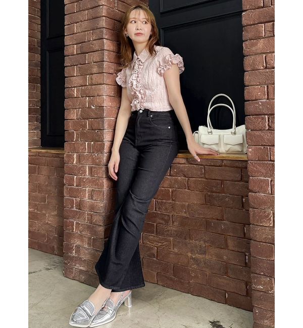 dazzlin「シュリンクフラワーフリルシャツ」|シャツ・ブラウス|