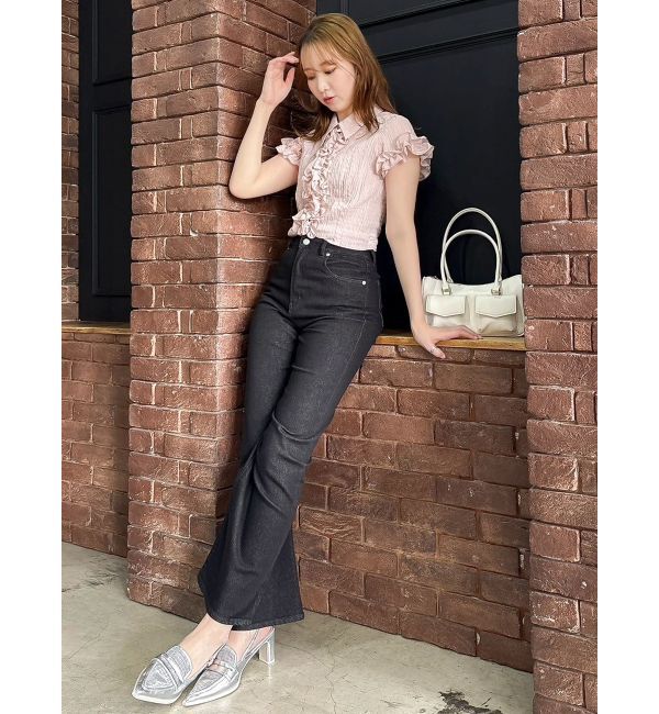 dazzlin「シュリンクフラワーフリルシャツ」|シャツ・ブラウス|