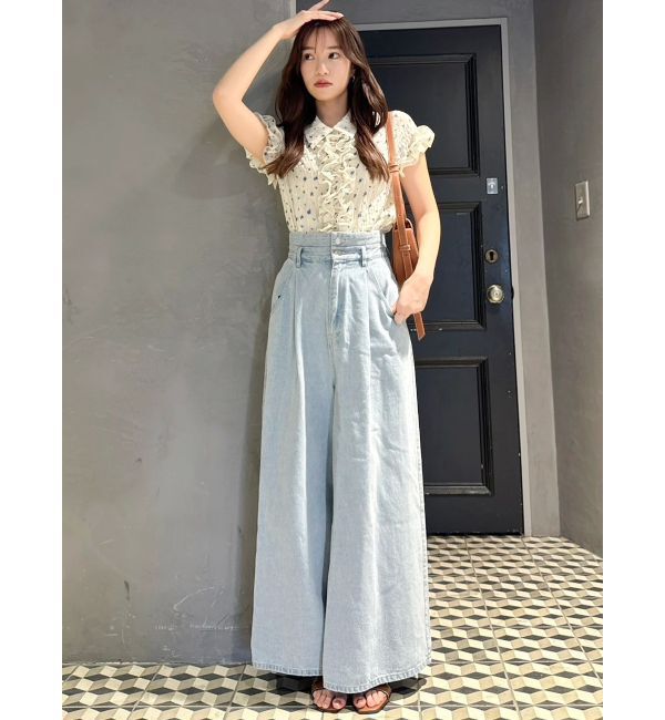 dazzlin「シュリンクフラワーフリルシャツ」|シャツ・ブラウス|