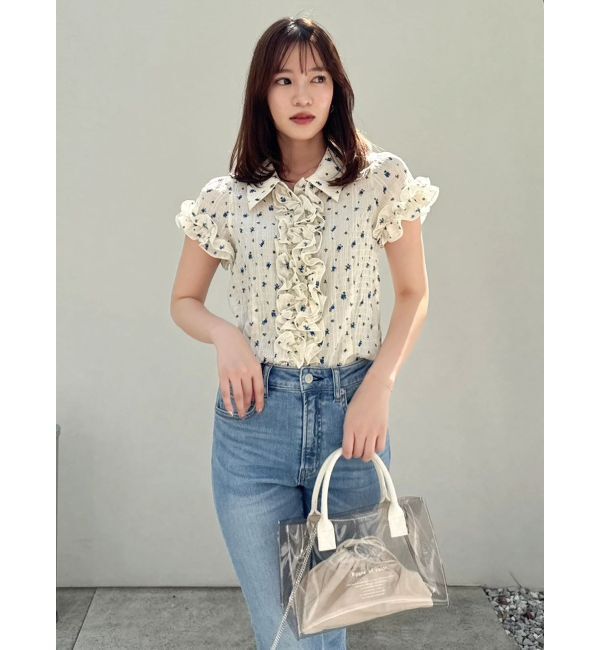 dazzlin「シュリンクフラワーフリルシャツ」|シャツ・ブラウス|