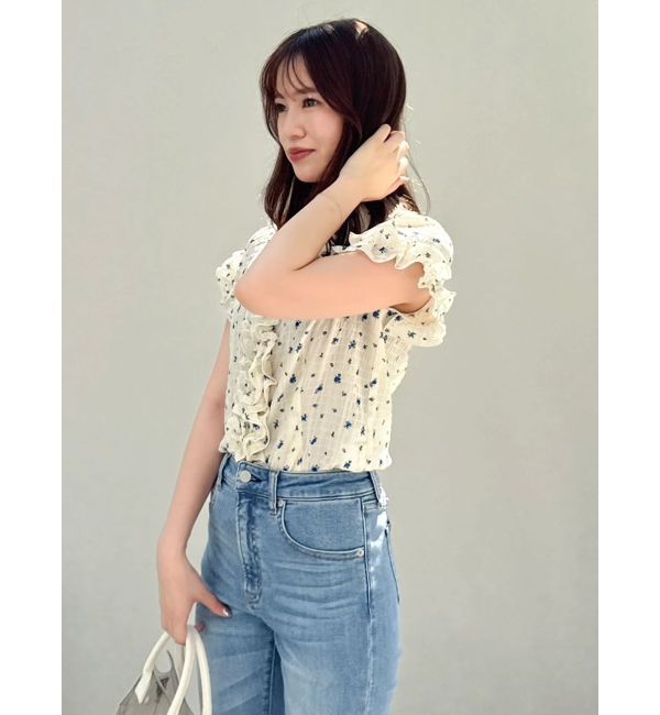 dazzlin「シュリンクフラワーフリルシャツ」|シャツ・ブラウス|