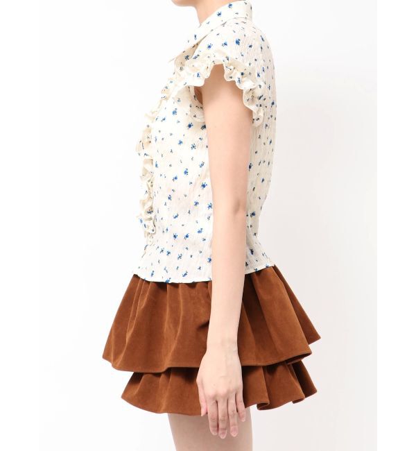 dazzlin「シュリンクフラワーフリルシャツ」|シャツ・ブラウス|