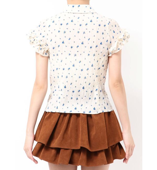 dazzlin「シュリンクフラワーフリルシャツ」|シャツ・ブラウス|