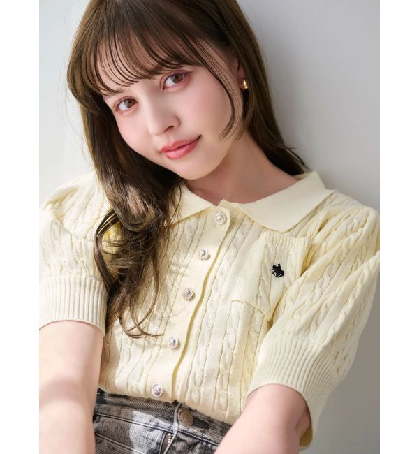 dazzlin「【POLO BCSコラボ/再生産】ポロカーデニットトップス」|ニット・セーター|