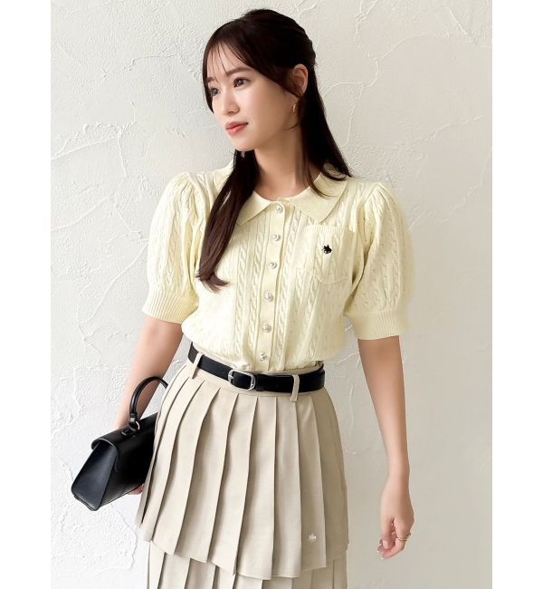 dazzlin「【POLO BCSコラボ/再生産】ポロカーデニットトップス」|ニット・セーター|