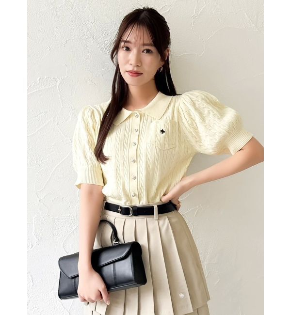 dazzlin「【POLO BCSコラボ/再生産】ポロカーデニットトップス」|ニット・セーター|