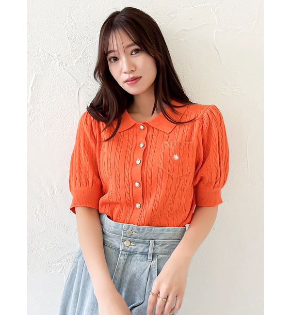 dazzlin「【POLO BCSコラボ/再生産】ポロカーデニットトップス」|ニット・セーター|