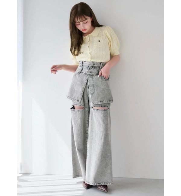 dazzlin「【POLO BCSコラボ/再生産】ポロカーデニットトップス」|ニット・セーター|