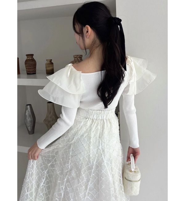 dazzlin「アームリボンリブプルオーバー」|ニット・セーター|