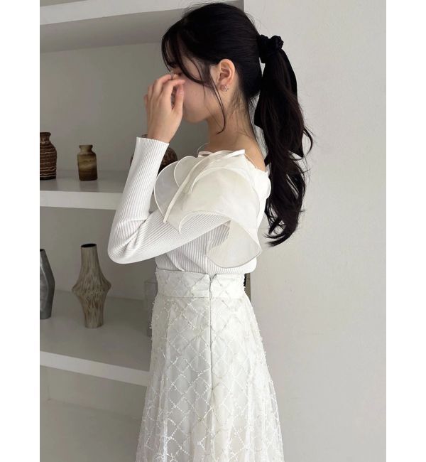 dazzlin「アームリボンリブプルオーバー」|ニット・セーター|