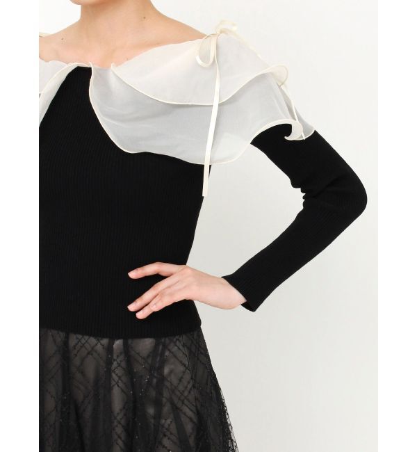 dazzlin「アームリボンリブプルオーバー」|ニット・セーター|