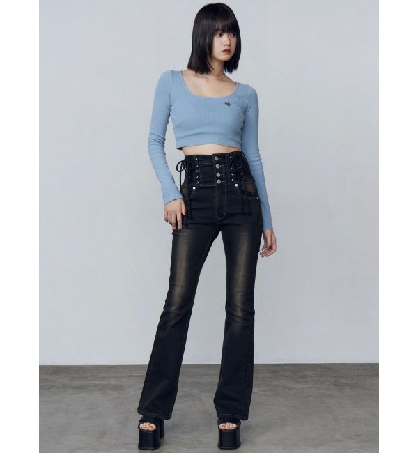 EMODA「クロスクロップフィットトップ」|Tシャツ・カットソー|