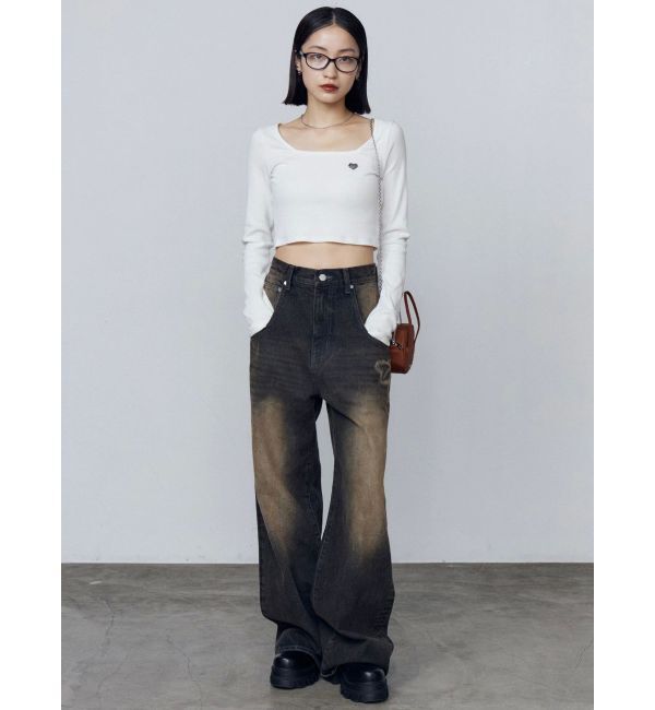 EMODA「クロスクロップフィットトップ」|Tシャツ・カットソー|