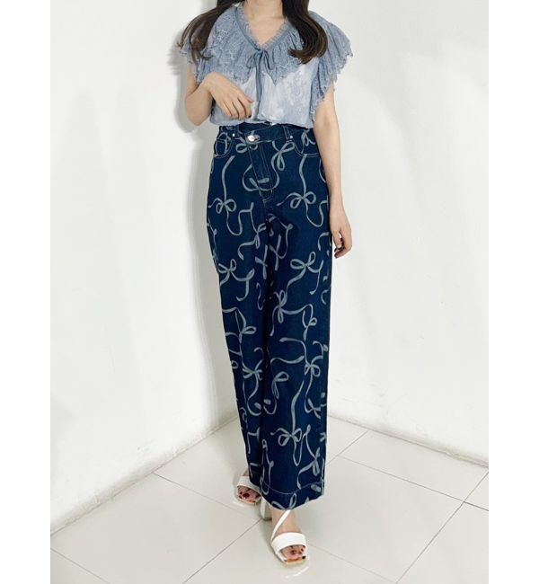 MERCURYDUO「リボンプリントデニムパンツ」|その他|