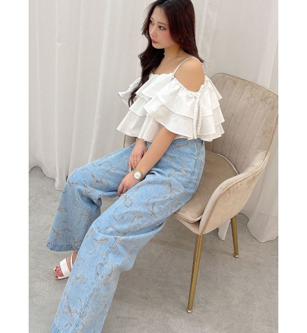 MERCURYDUO「リボンプリントデニムパンツ」|その他|